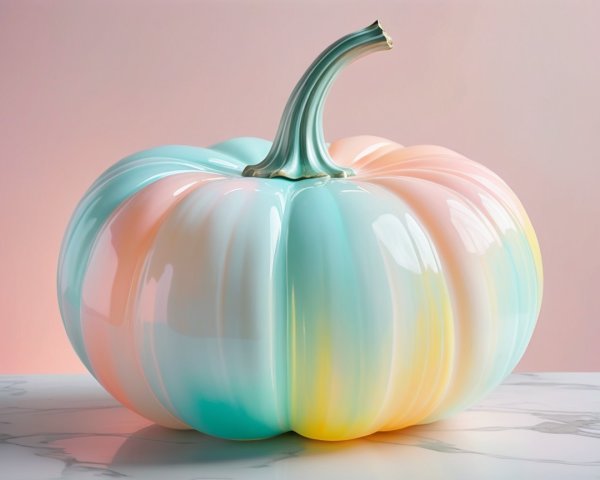 Glossy Pastel Pumpkin with Elegant Curves and Colors