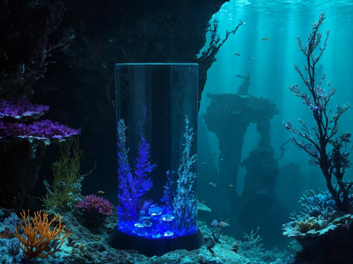 Underwater Scene with Jellyfish and Vibrant Coral