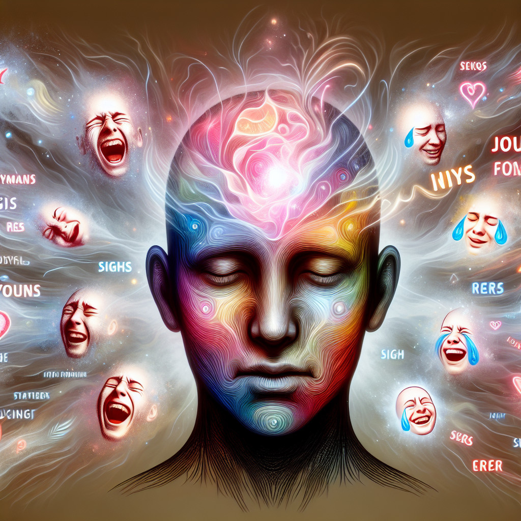 Abstract Human Head with Colorful Emotions and Patterns