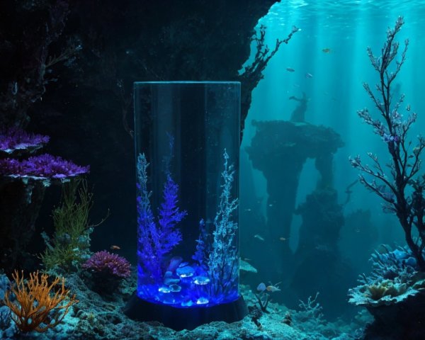 Underwater Scene with Jellyfish and Vibrant Coral