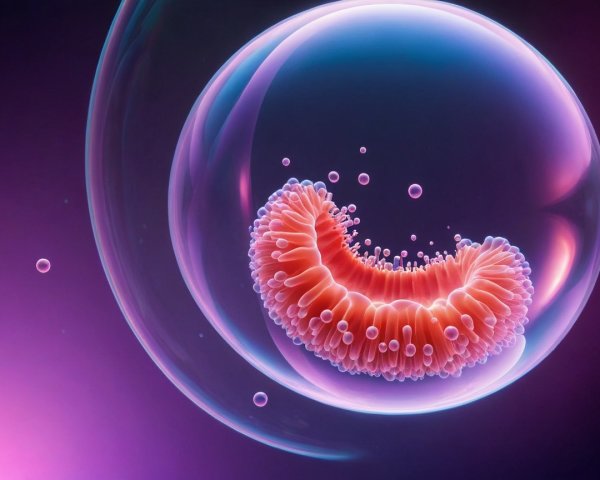 Abstract Cellular Structure within a Translucent Bubble