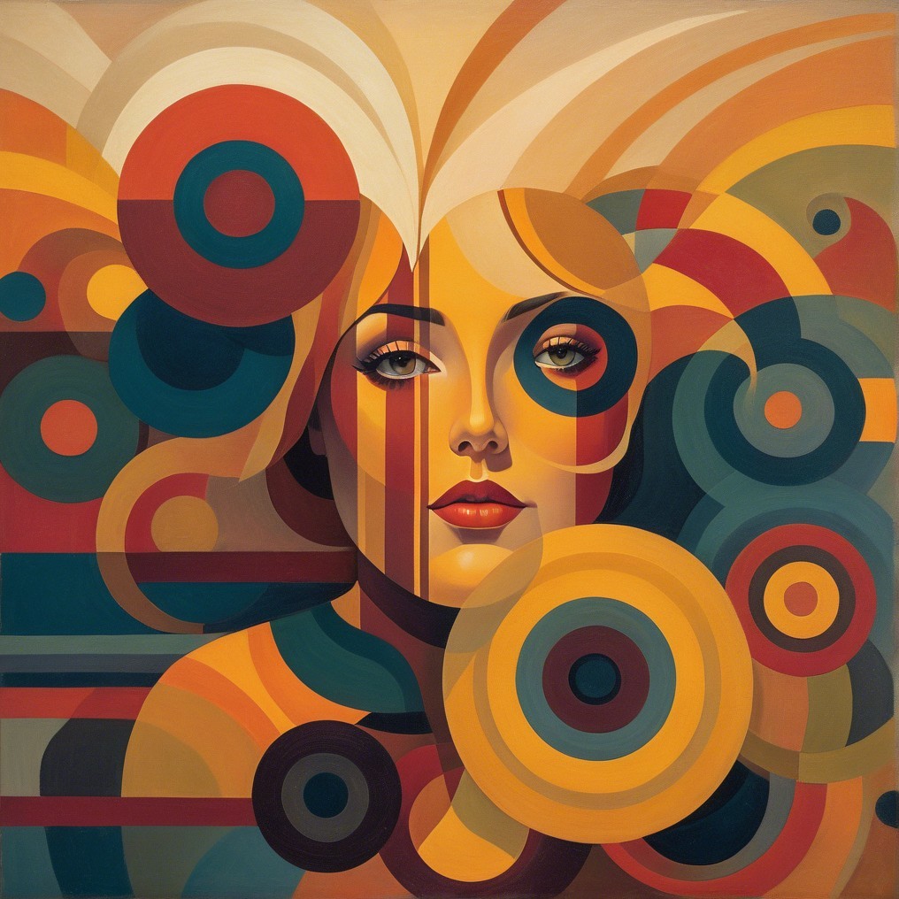 Stylized Portrait of a Woman with Vibrant Background