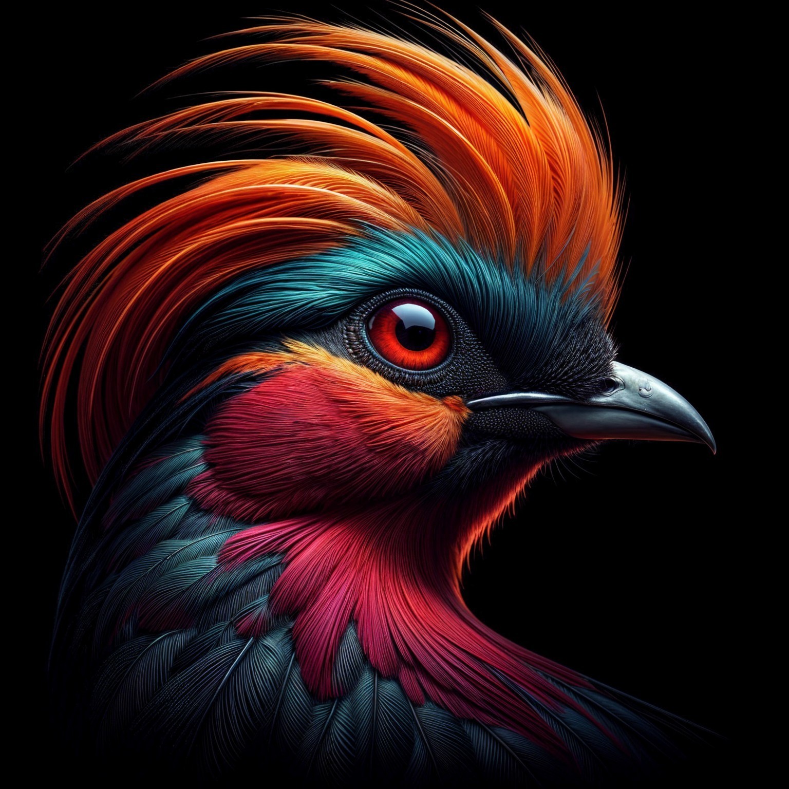 Vibrant Multicolored Bird with Exotic Plumage