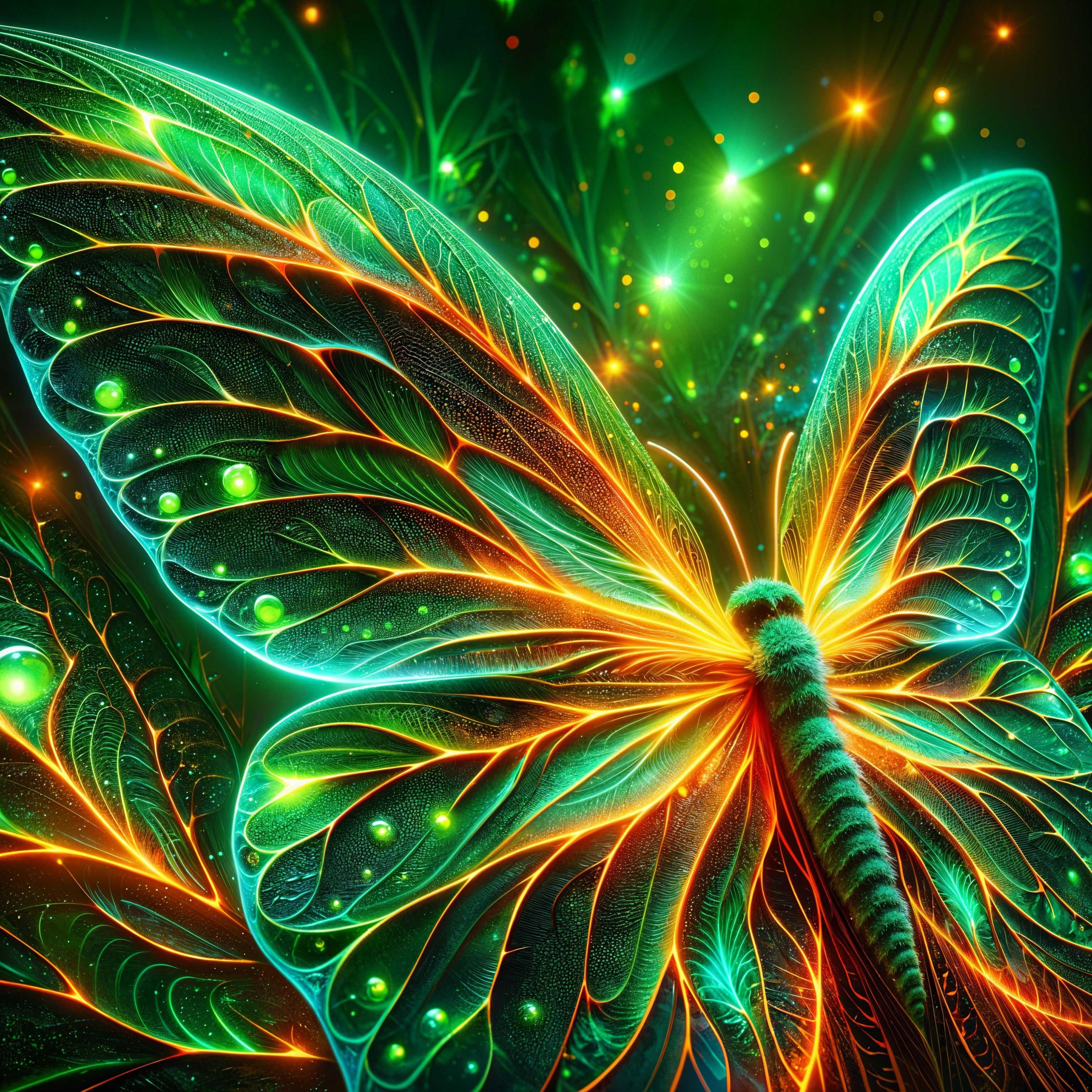 Vibrant Butterfly with Intricate Wings and Ethereal Background