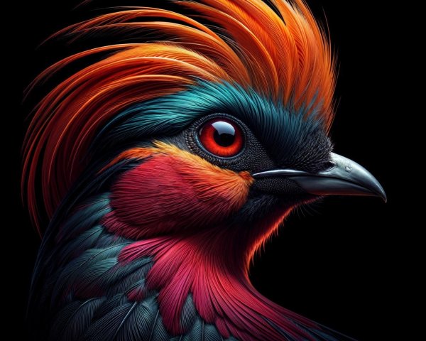 Vibrant Multicolored Bird with Exotic Plumage
