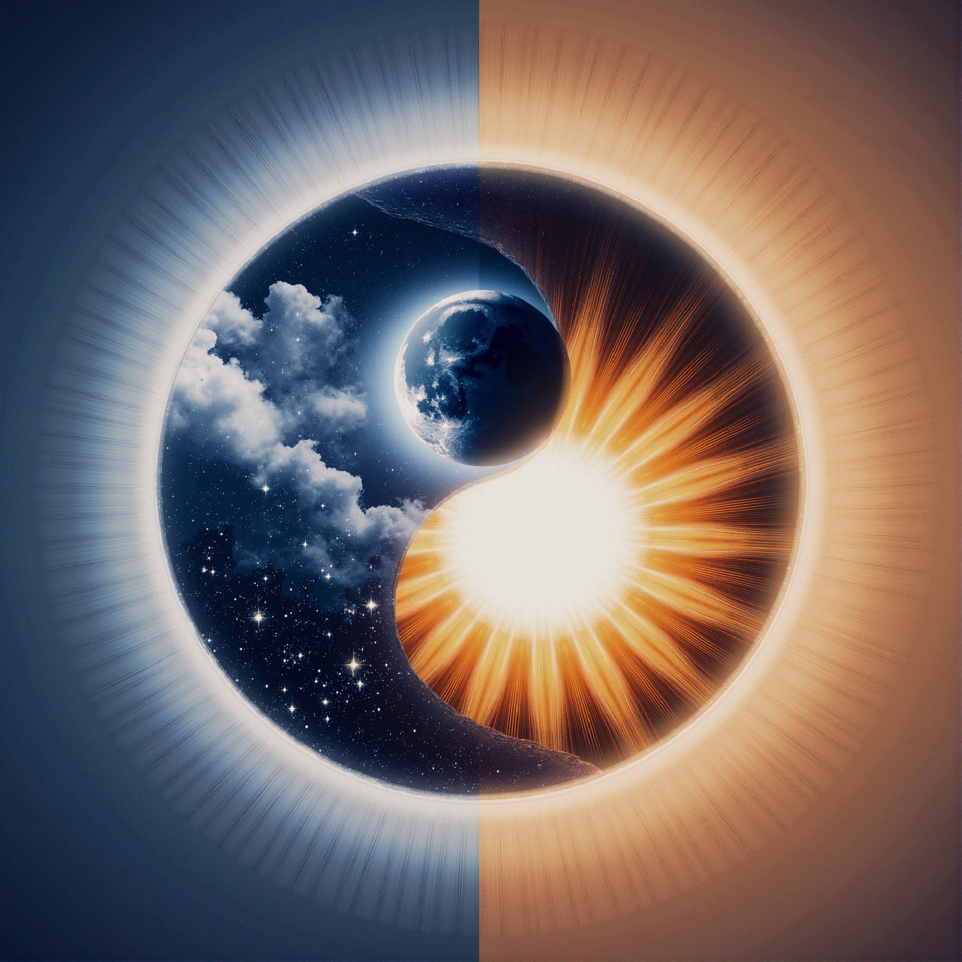 Yin-Yang Symbol Depicting Day and Night Balance