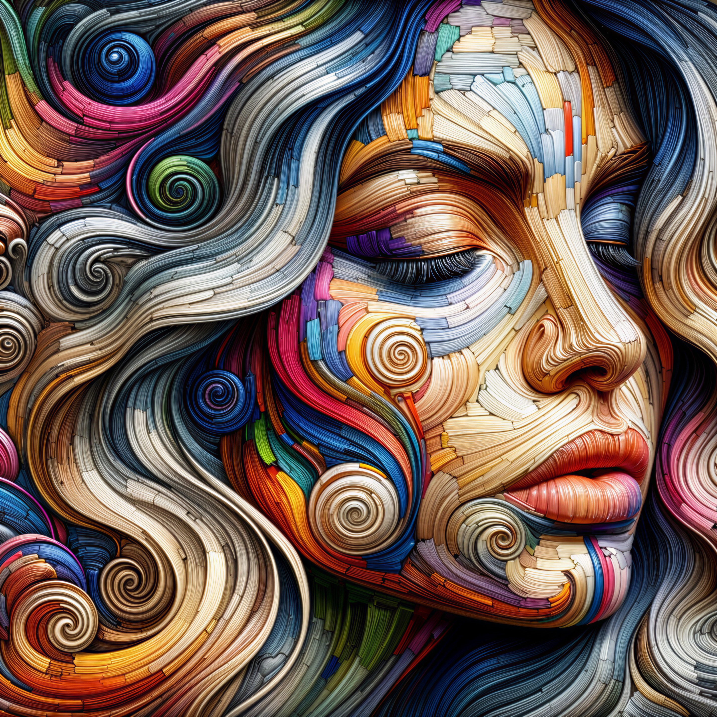 Abstract Colorful Portrait of a Woman's Face