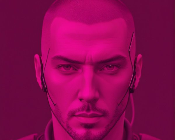 Futuristic Character Portrait with Biomechanical Elements