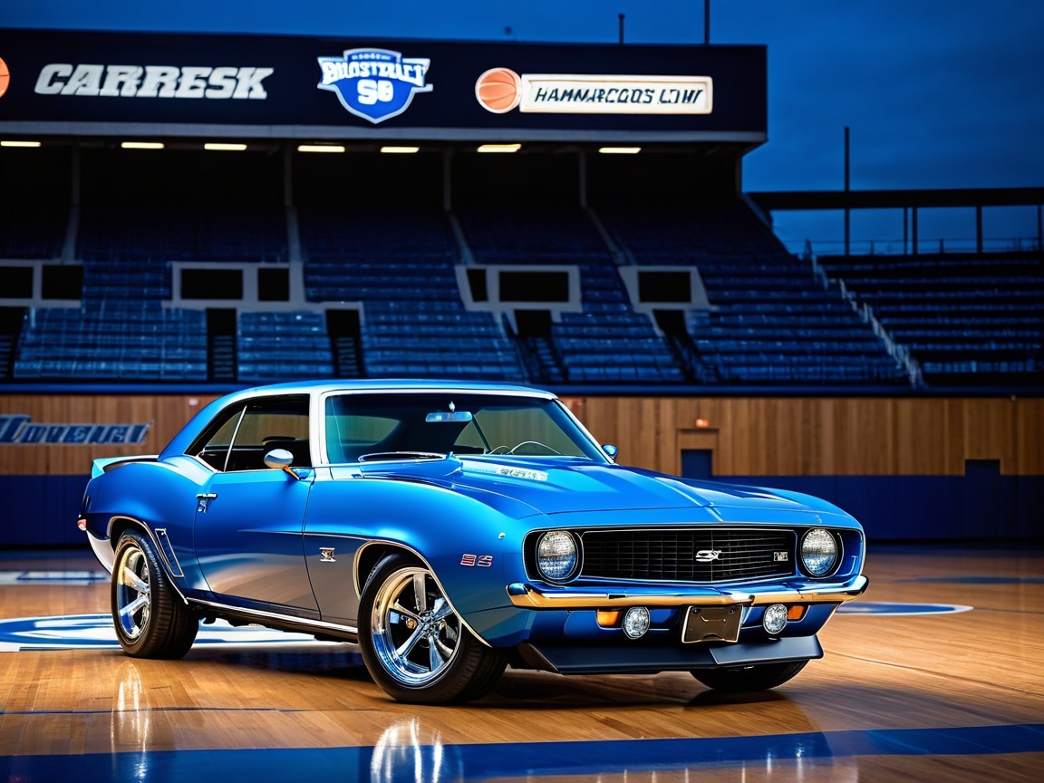 1969 Chevrolet Camaro Z/28 in Basketball Arena Setting