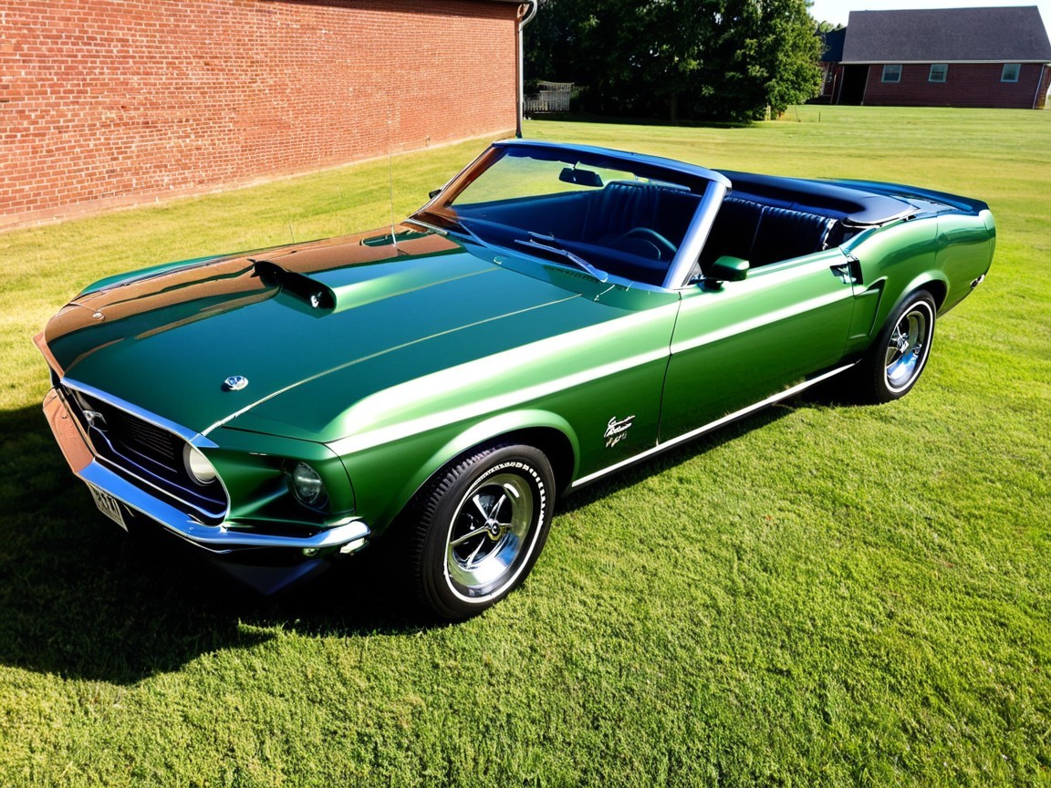 1969 Ford Mustang Convertible in Vibrant Green
