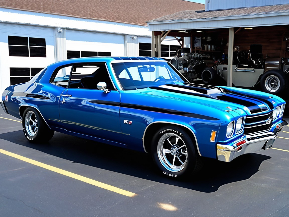 1972 Chevrolet Chevelle in Blue with Racing Stripes