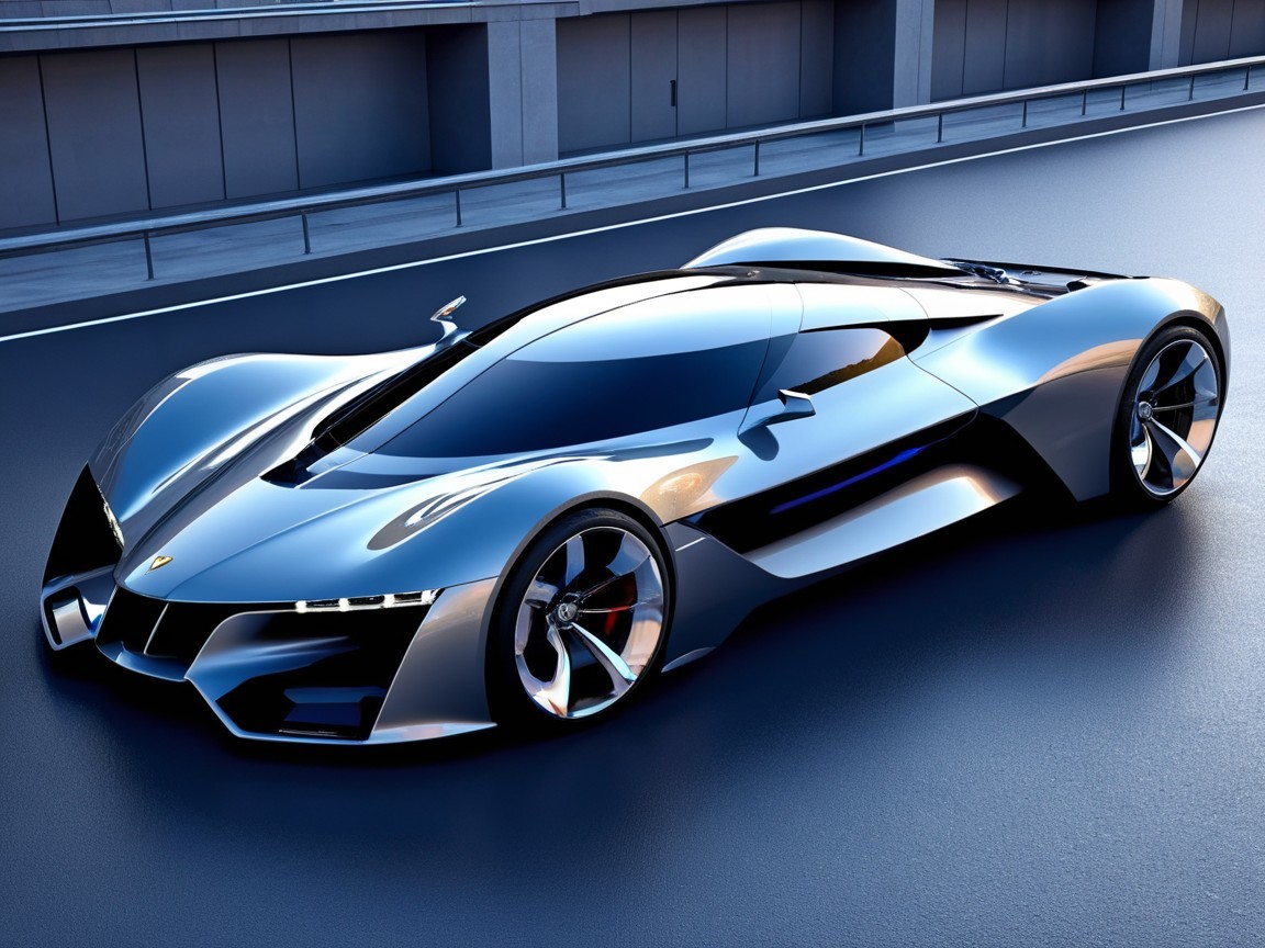 Futuristic Supercar with Streamlined Design and Finish