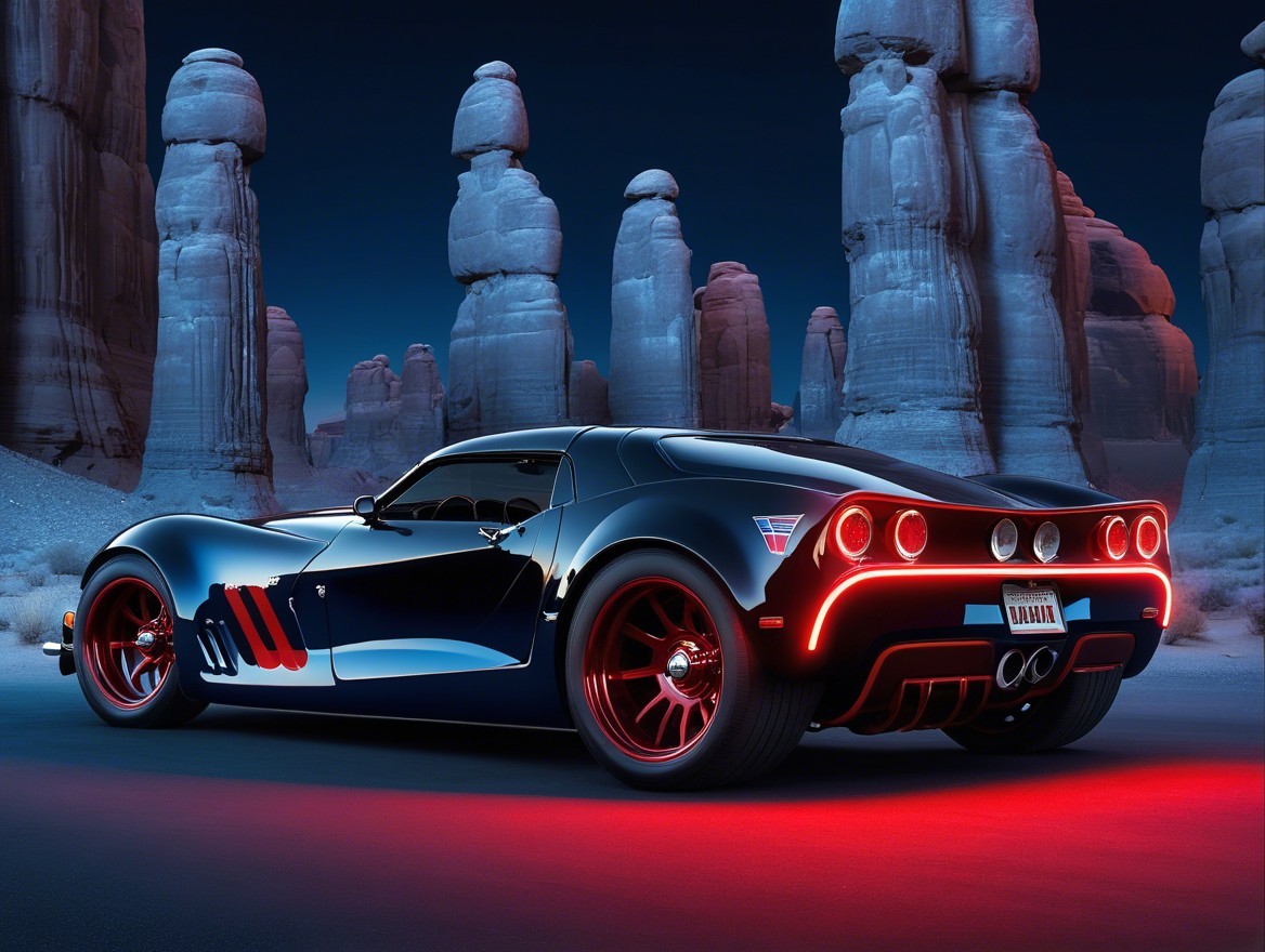 Custom Sports Car with Black Exterior and Red Accents