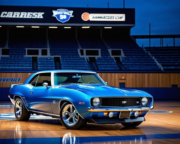 1969 Chevrolet Camaro Z/28 in Basketball Arena Setting