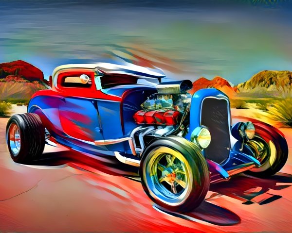 Vintage Hot Rod with Classic Coupe Design and Colors