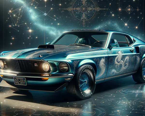 1969 Mustang with Celestial Designs and Vintage Charm