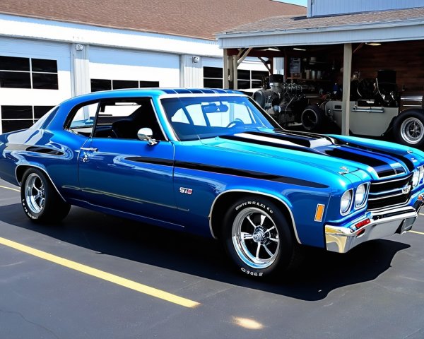 1972 Chevrolet Chevelle in Blue with Racing Stripes