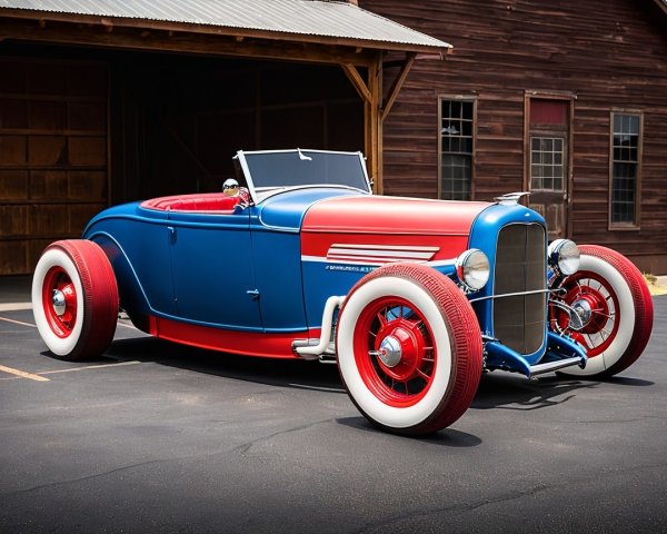 1930s Vintage Hot Rod with Two-Tone Color Scheme