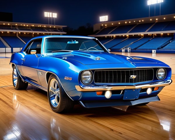 1970 Chevrolet Camaro SS on Basketball Court