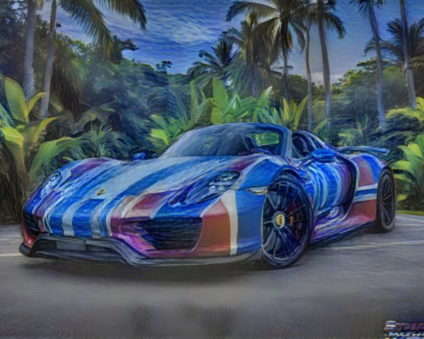 Porsche 918 Spyder in Tropical Artistic Setting