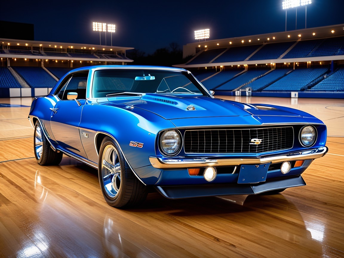 1970 Chevrolet Camaro SS on Basketball Court