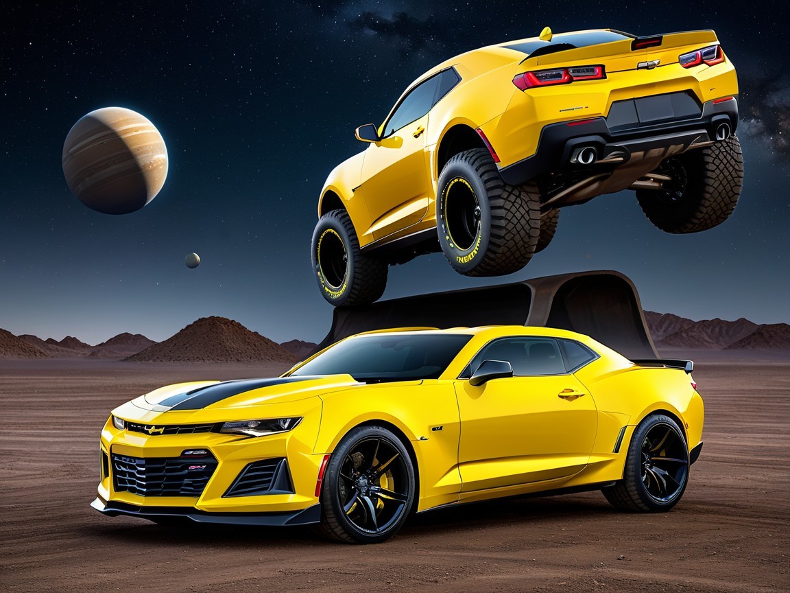 Yellow Chevrolet Vehicles in Cosmic Setting