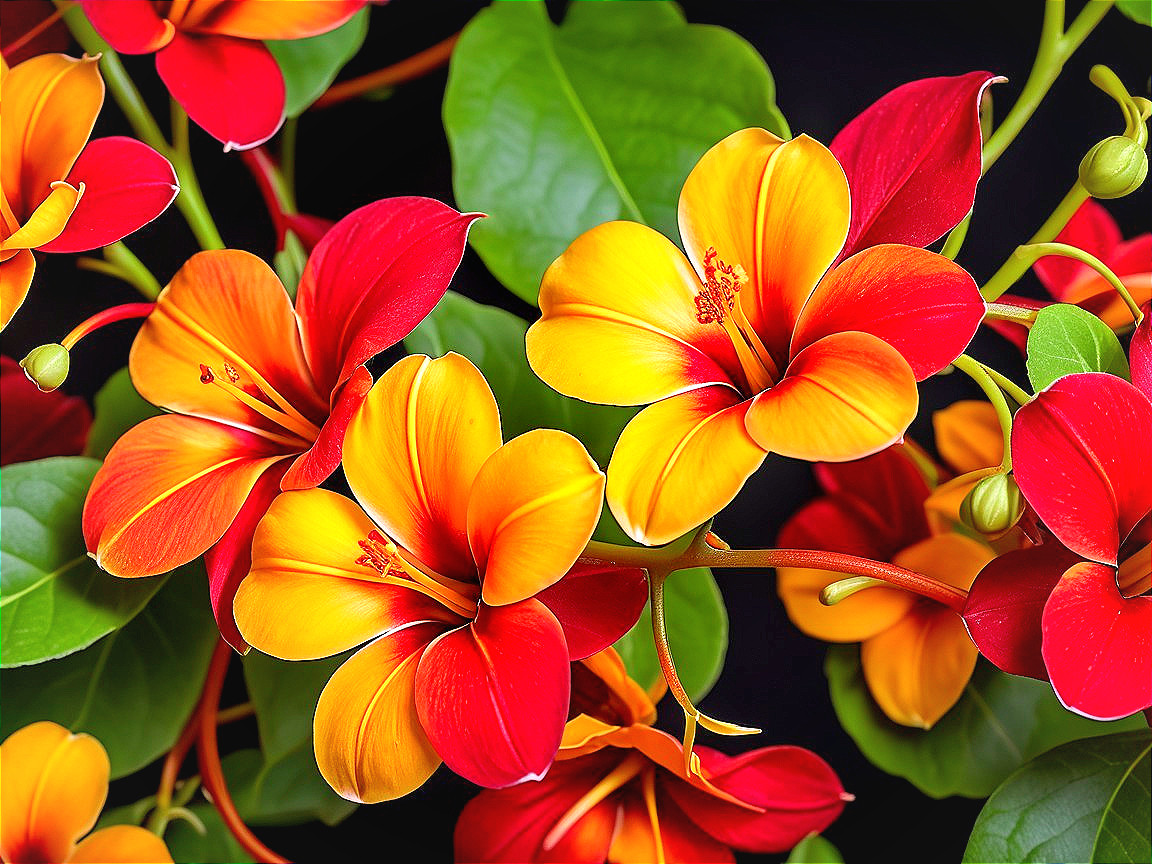 Vibrant Flower Arrangement with Bold Colors and Greens