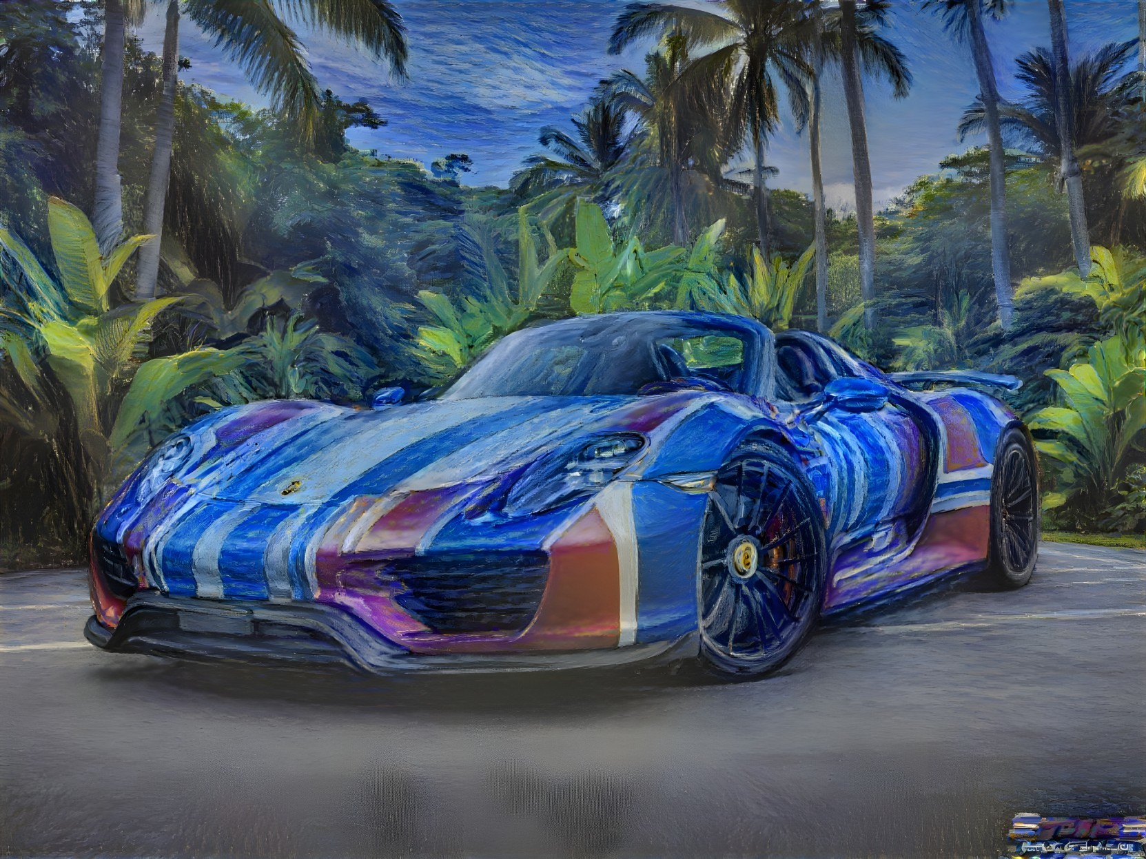 Porsche 918 Spyder in Tropical Artistic Setting