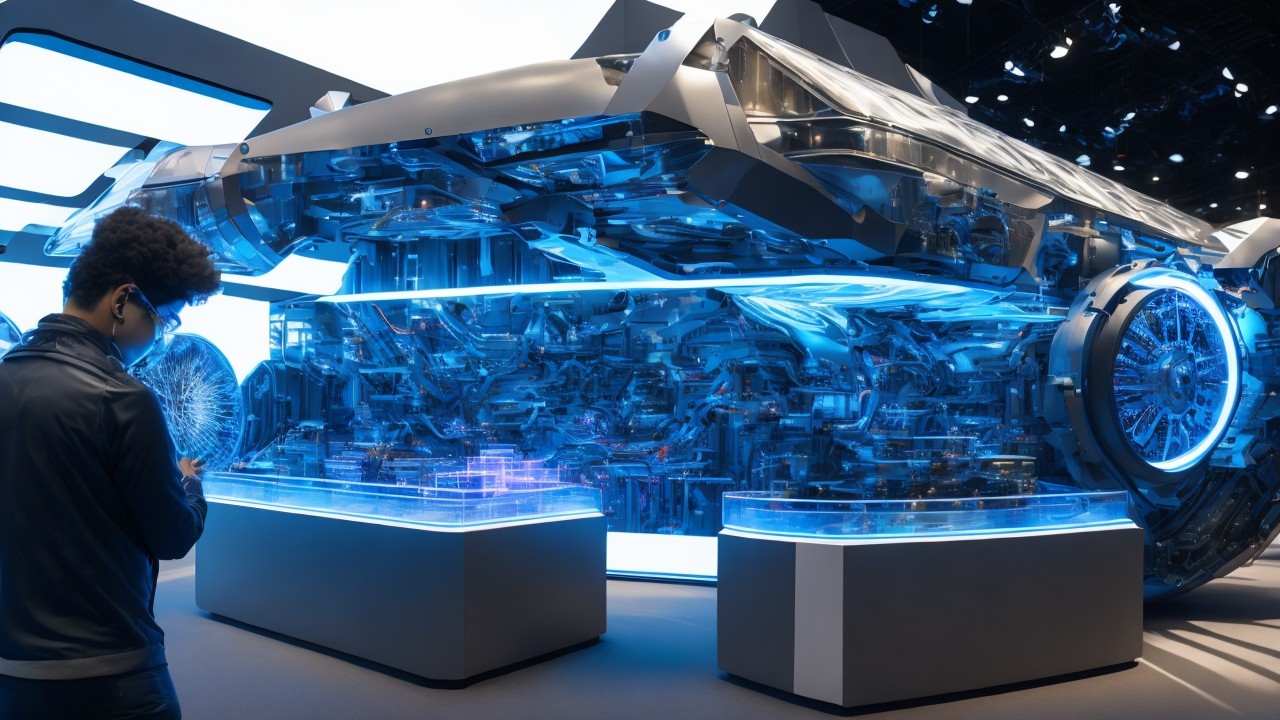 Futuristic Exhibit of a Transparent Vehicle Design