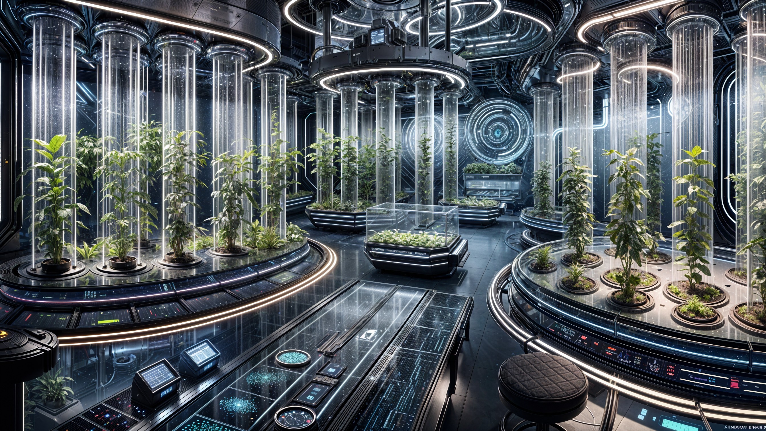 Futuristic Laboratory with Advanced Plant Cultivation Technology