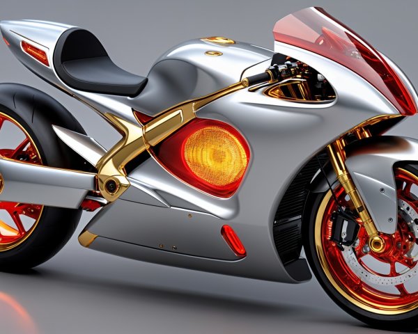 Futuristic Motorcycle with Sleek Design and Accents