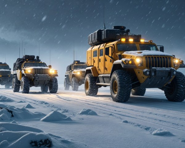 All-Terrain Vehicles in Snowy Landscape Conditions