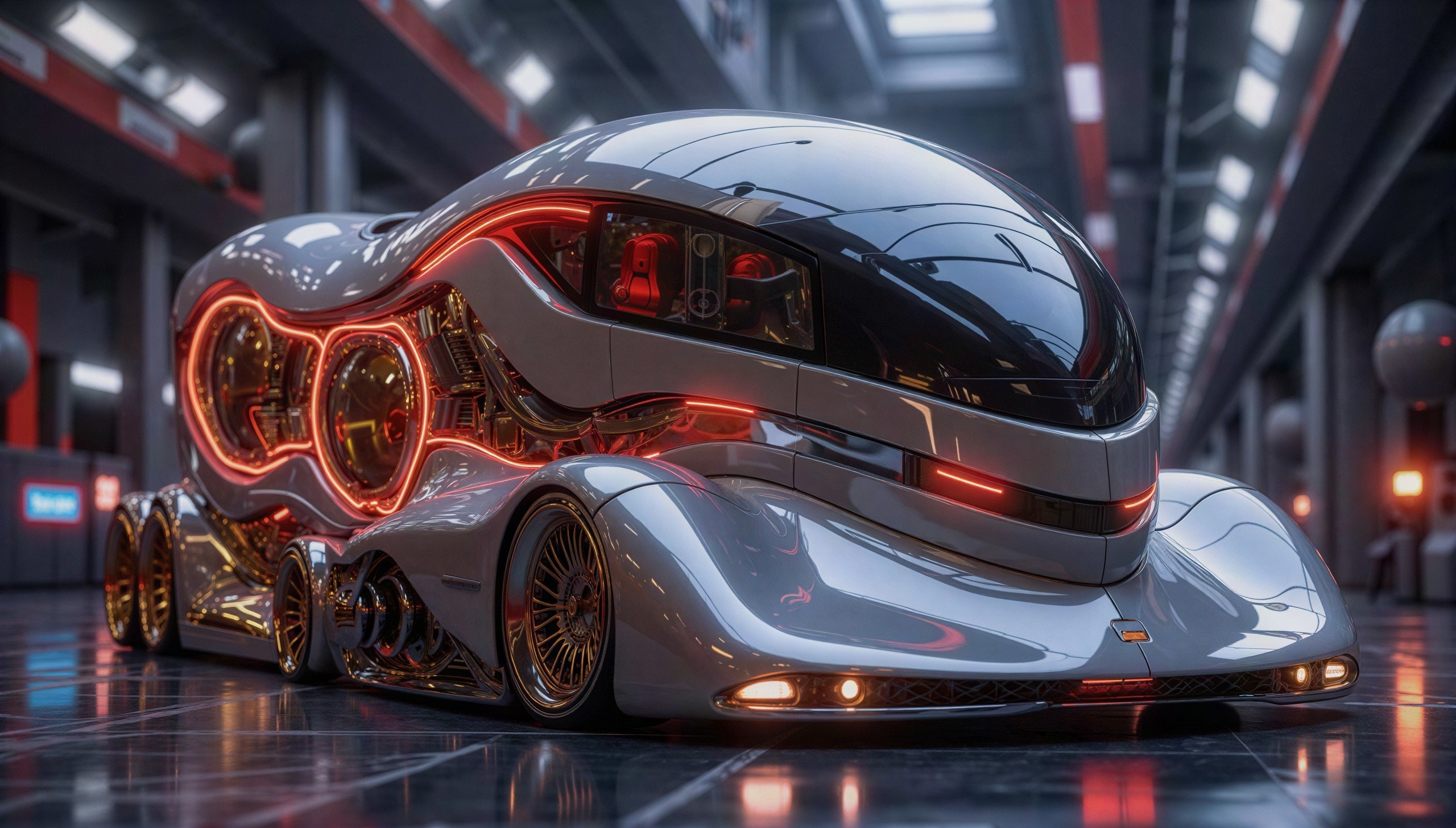 Futuristic Cybernetic Truck with Detailed Features