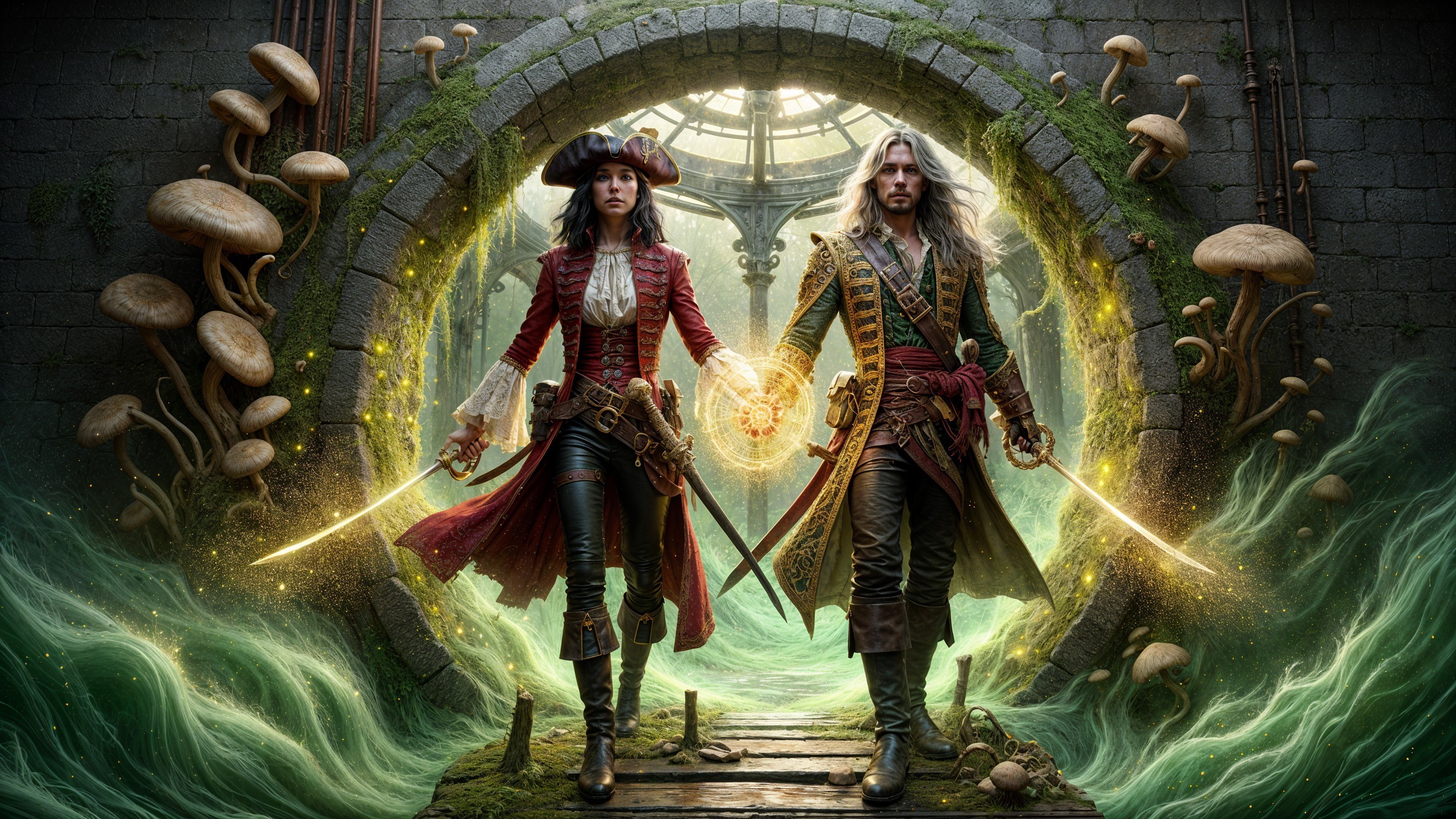 Pirates in a Mystical Archway Surrounded by Magic
