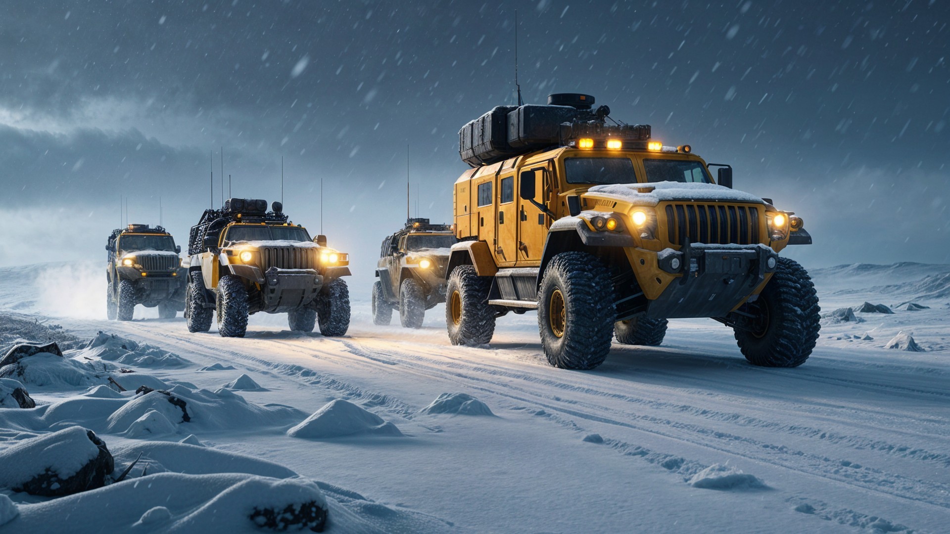 All-Terrain Vehicles in Snowy Landscape Conditions