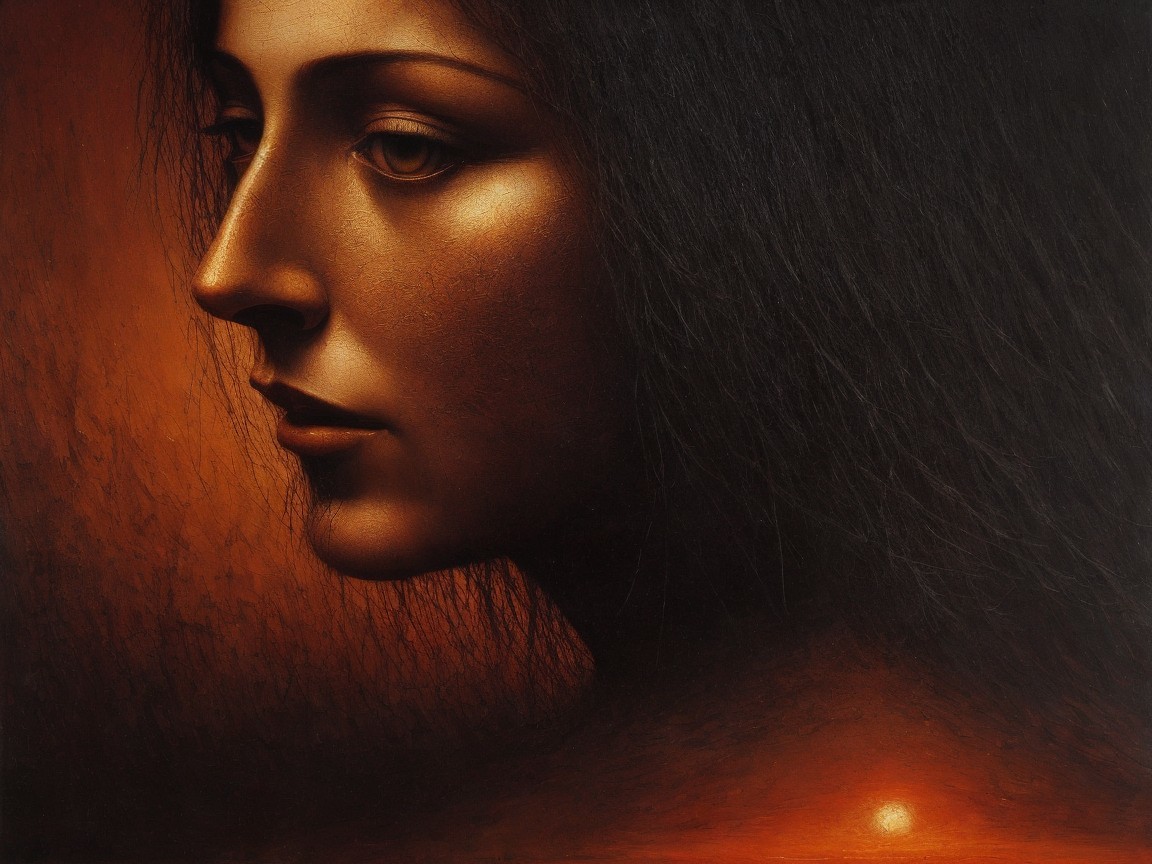 Close-Up Profile of a Woman in Earthy Tones