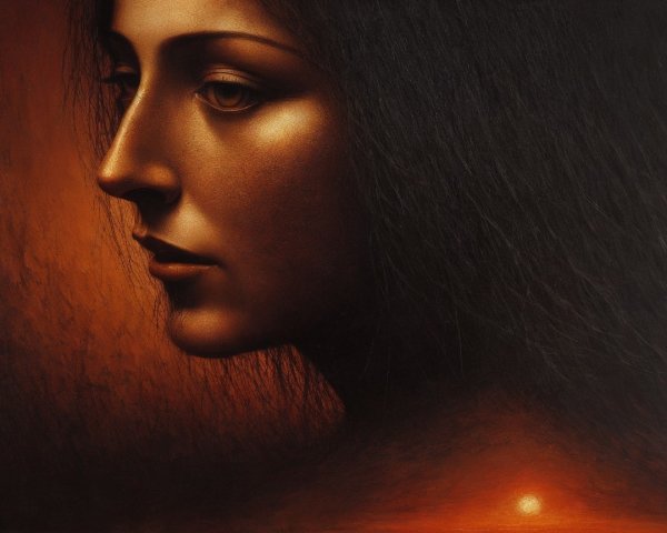 Close-Up Profile of a Woman in Earthy Tones