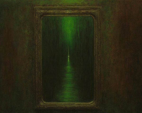 Dark Surreal Landscape in Ornate Gilded Frame