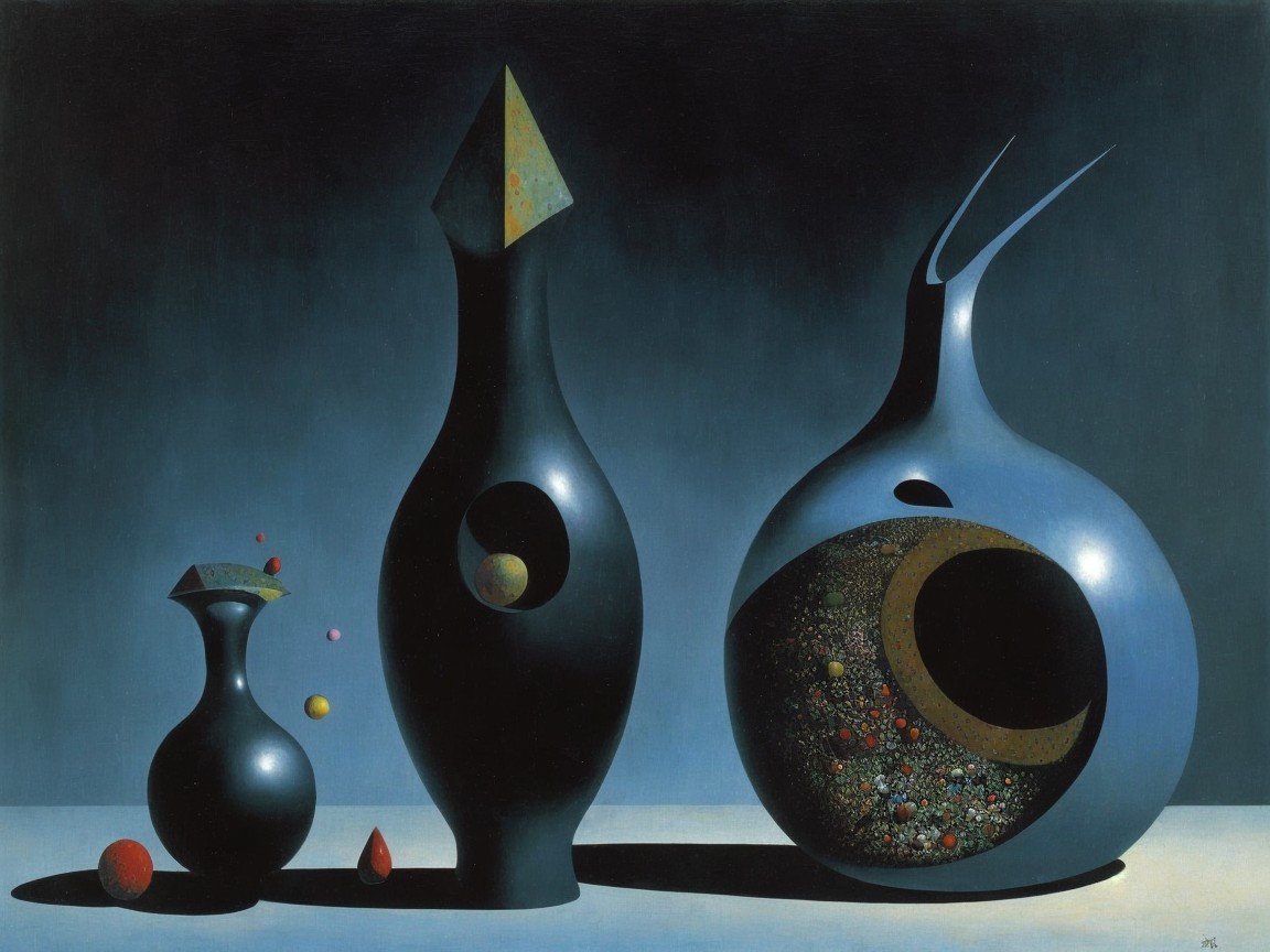 Three Distinct Vases with Colorful Designs and Patterns