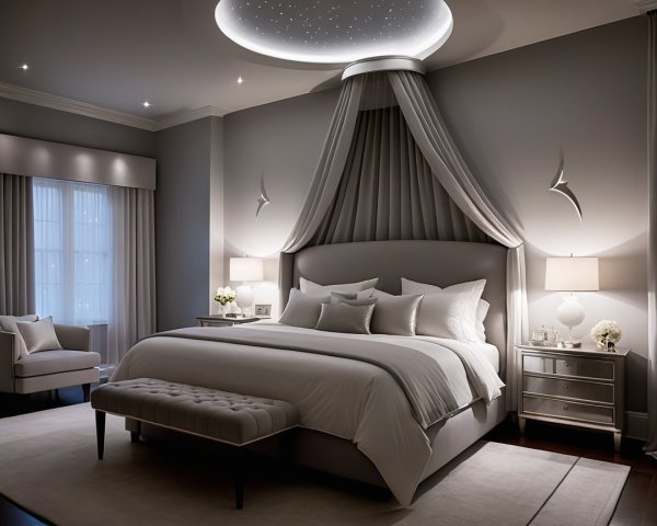 Luxurious Bedroom with Canopy Bed and Elegant Decor