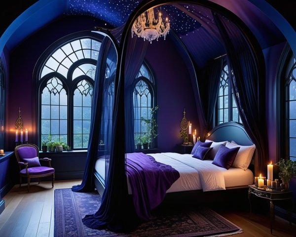 Luxurious Canopy Bed with Elegant Room Features