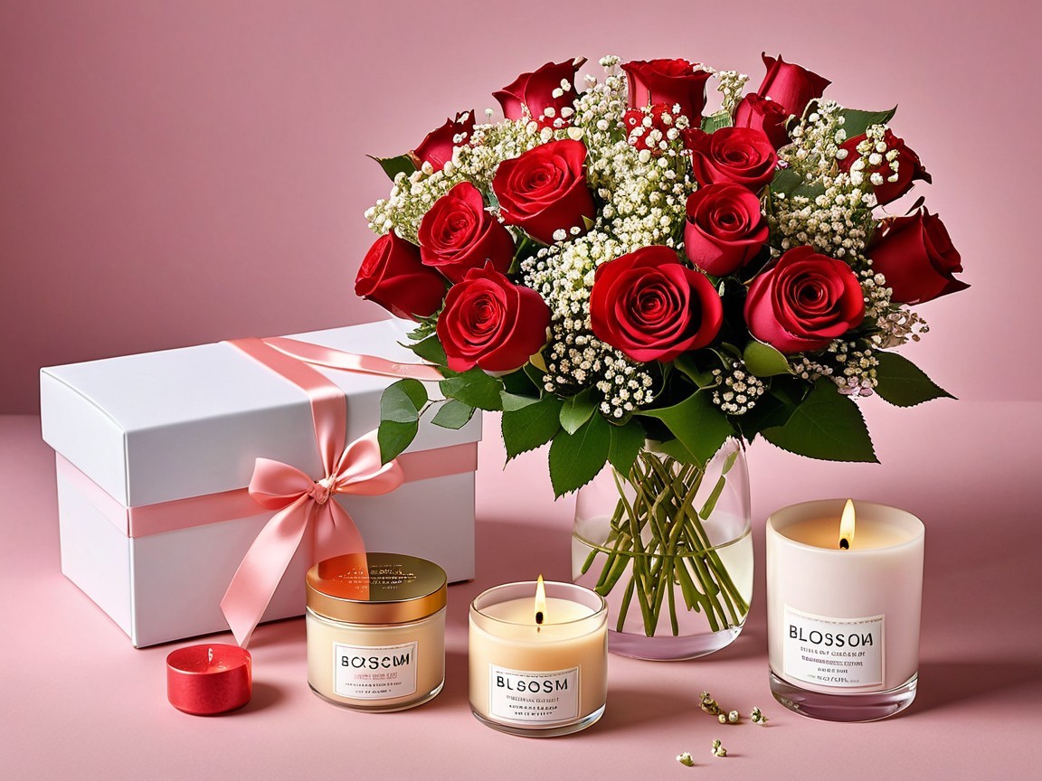 Elegant Red Roses and Romantic Decor Arrangement