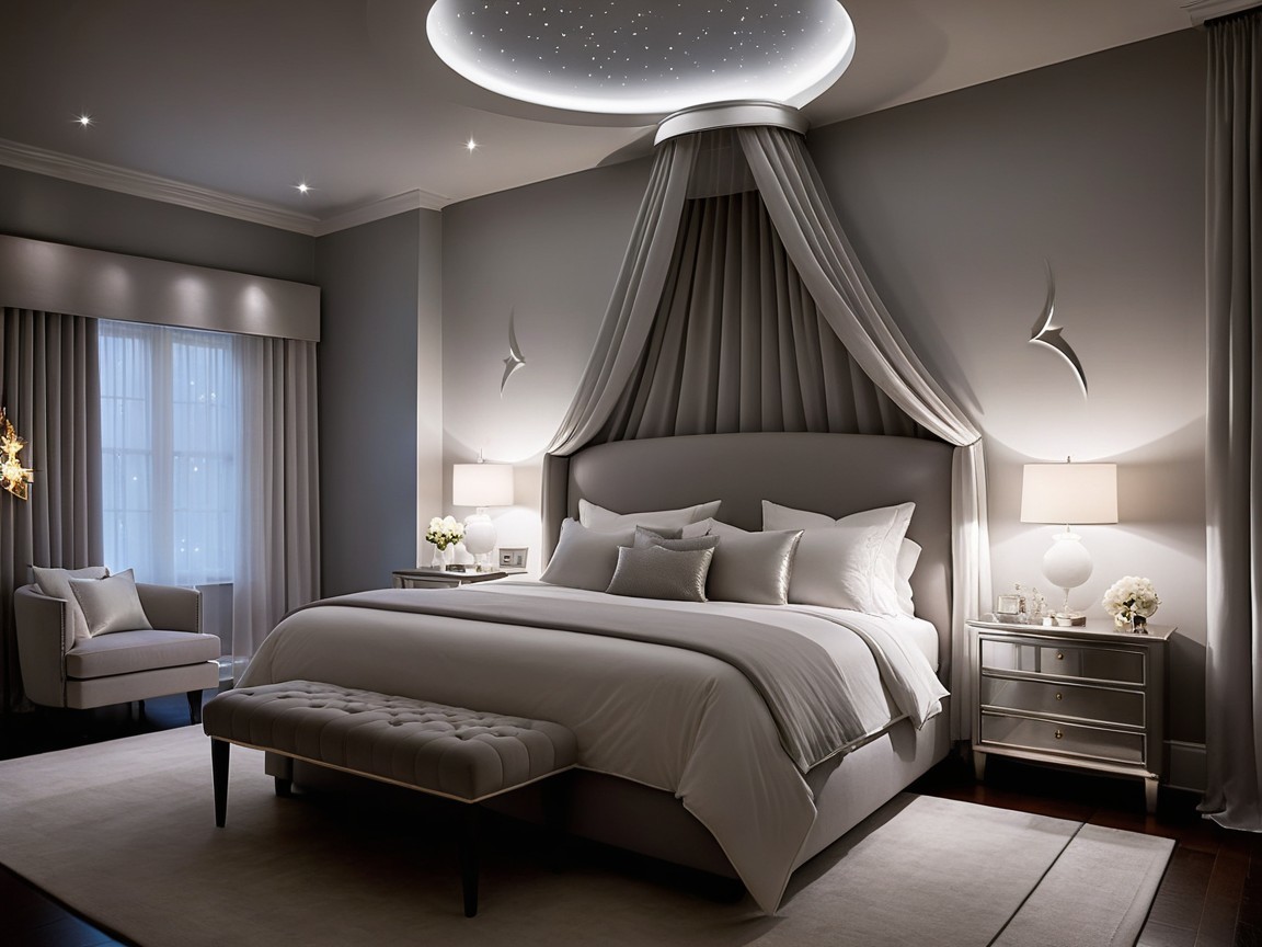 Luxurious Bedroom with Canopy Bed and Elegant Decor
