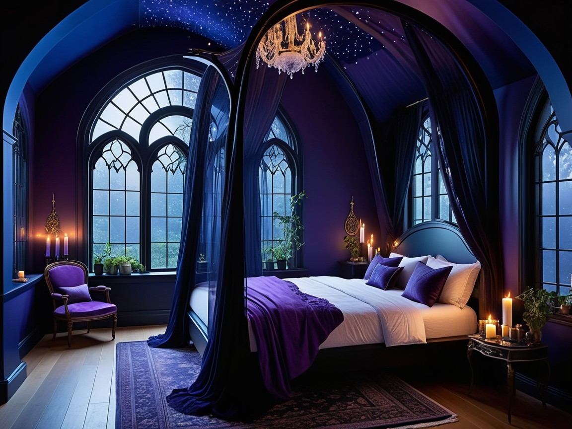 Luxurious Canopy Bed with Elegant Room Features