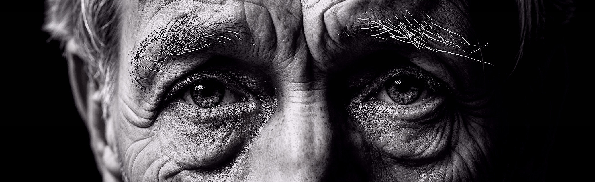 Close-Up of an Elderly Man's Weathered Face