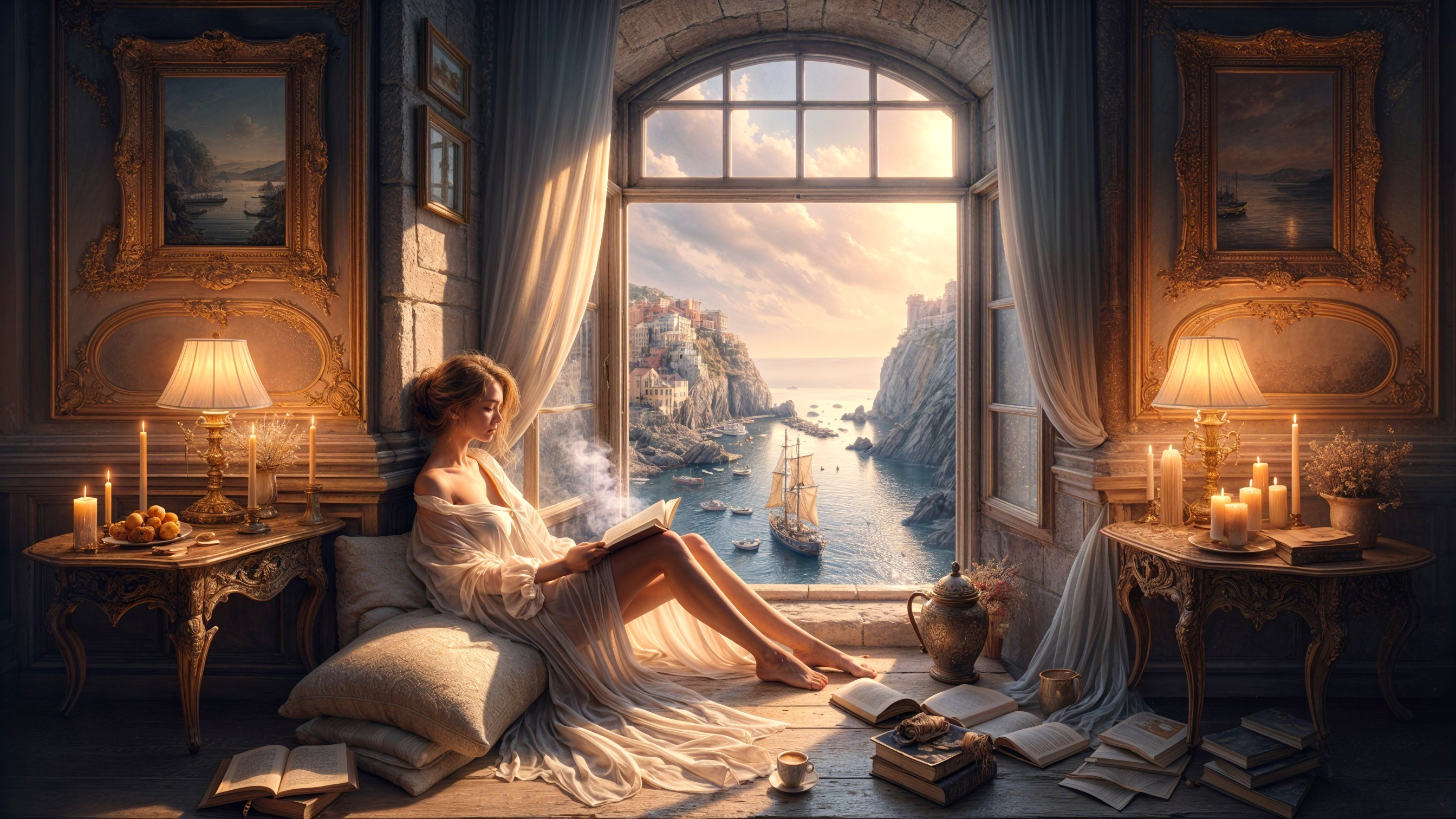 Elegant Room with Coastal View and Cozy Atmosphere