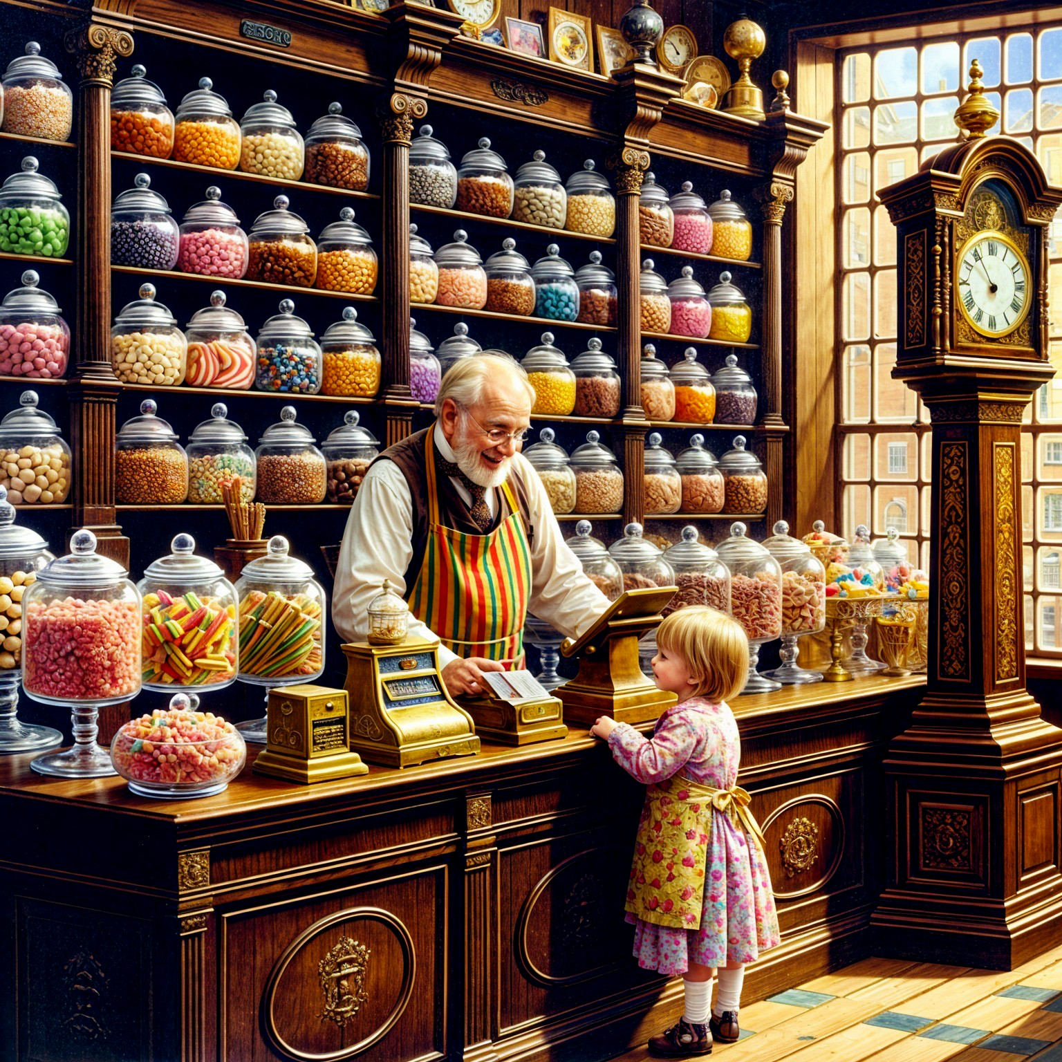 Vintage Candy Shop with Colorful Sweets and Charm