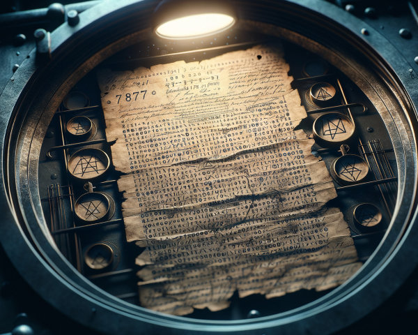 Intricately Designed Metallic Panel with Parchment Inside