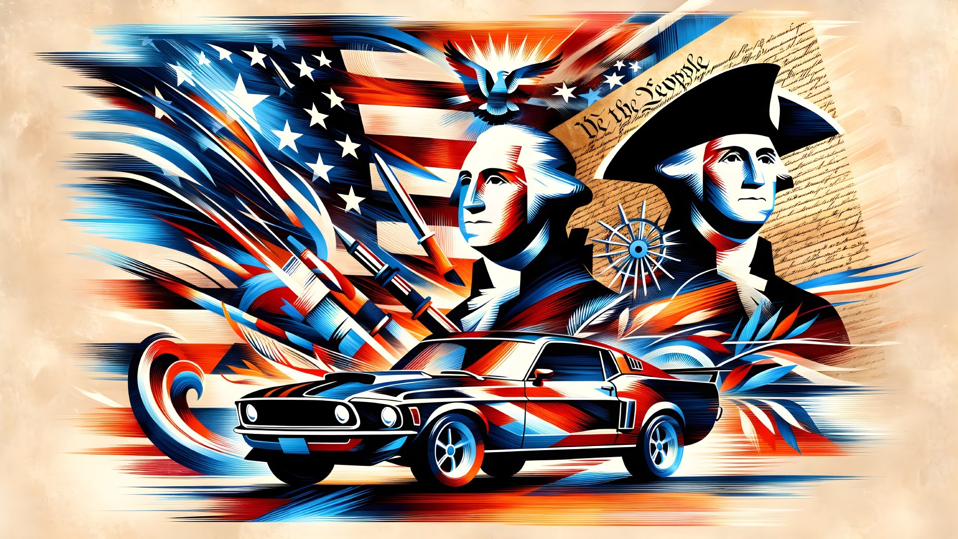 Graphic Composition Celebrating American Patriotism