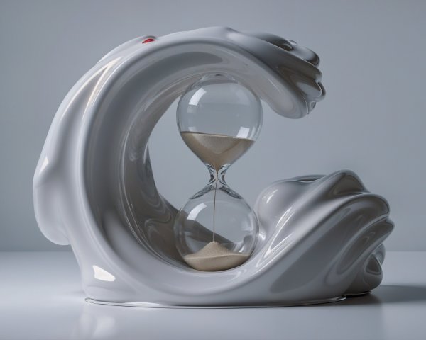 Elegant Hourglass Sculpture with Glossy White Finish